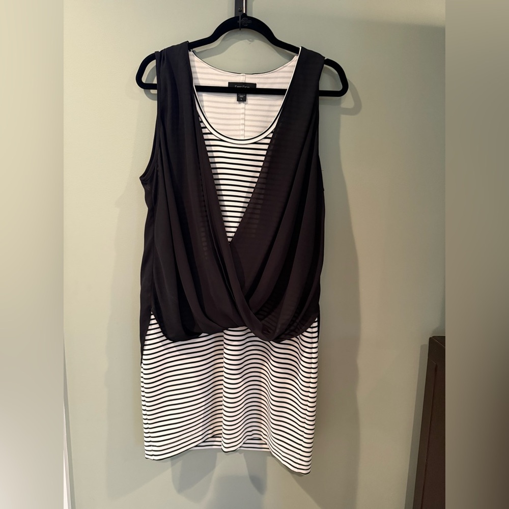 Karen Kane Classic black and White Striped Dress